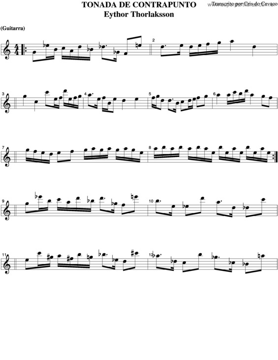 Partitura da música Tonata De Contrapunto