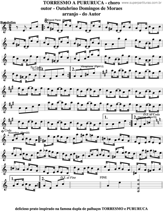 Partitura da música Torresmo A Pururuca v.2