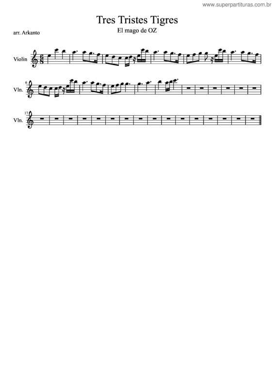 Partitura da música Tres Tristes Tigres v.3