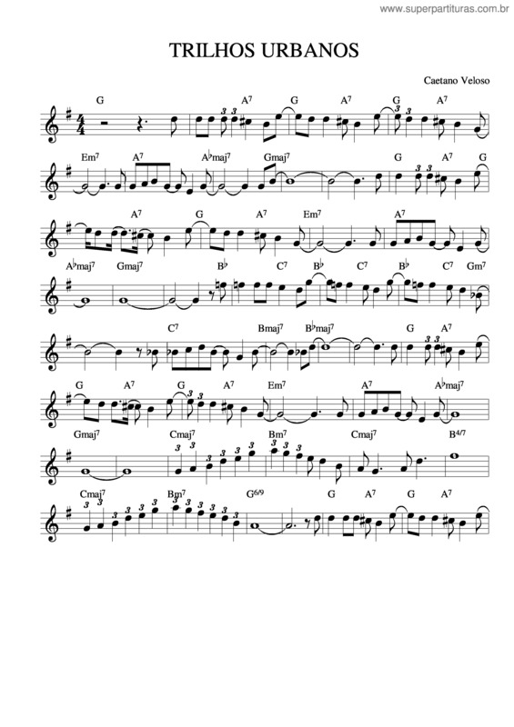 Partitura da música Trilhos Urbanos v.3