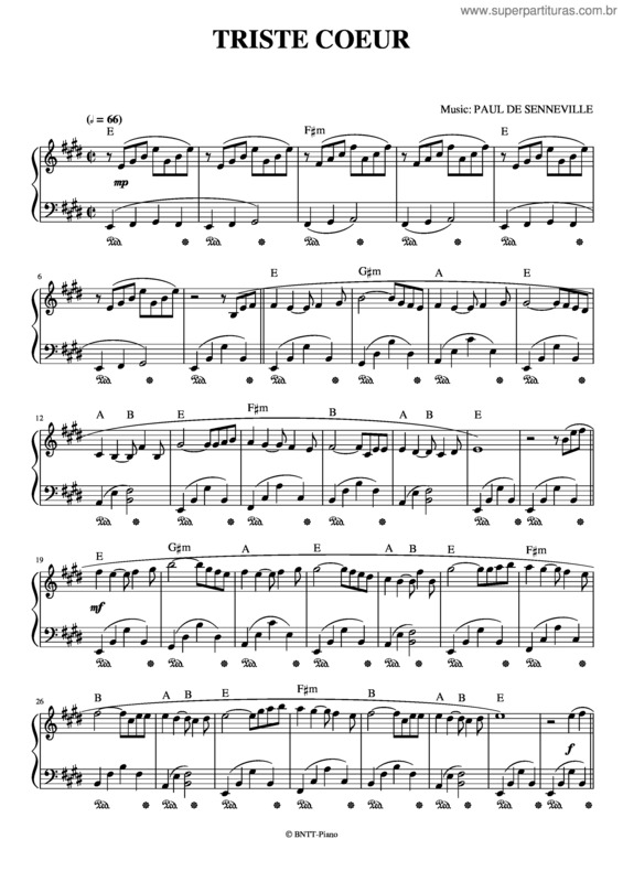 Partitura da música Triste Coeur v.4