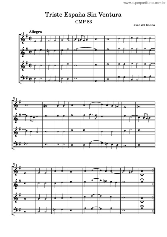 Partitura da música Triste España Sin Ventura