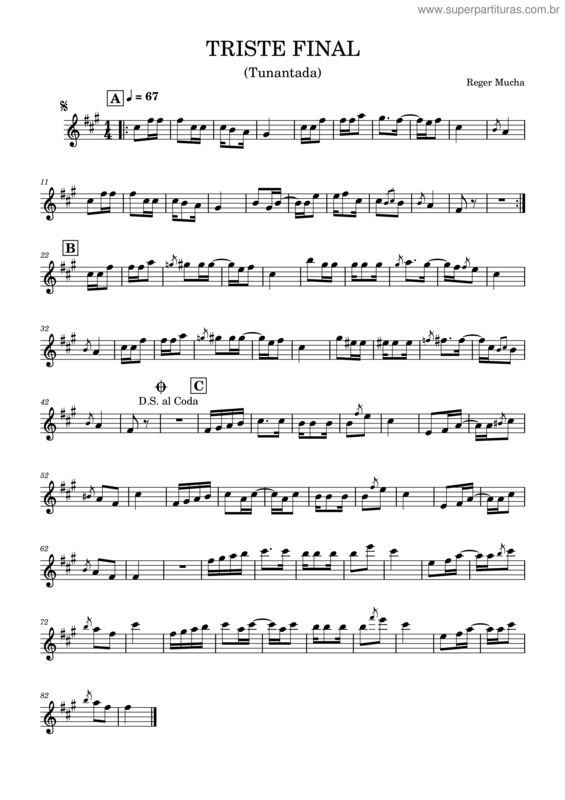 Partitura da música Triste Final