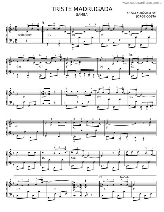 Partitura da música Triste Madrugada v.9