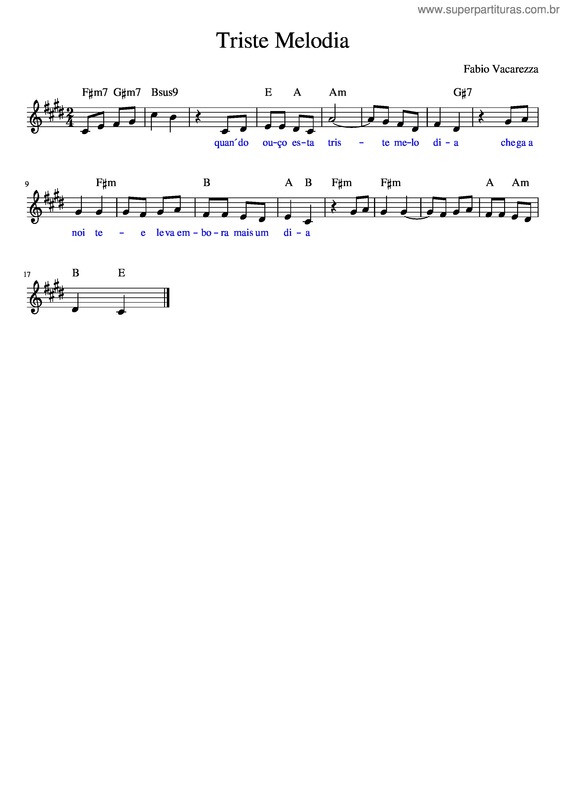 Partitura da música Triste Melodia v.9