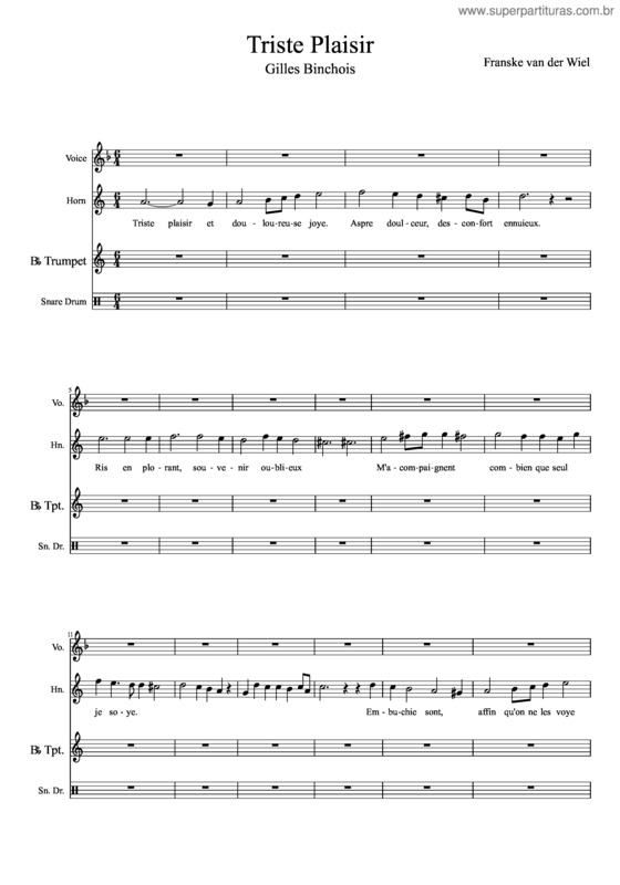 Partitura da música Triste Plaisir