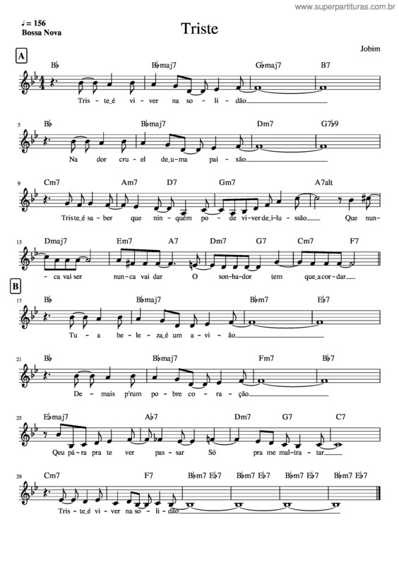 Partitura da música Triste v.14