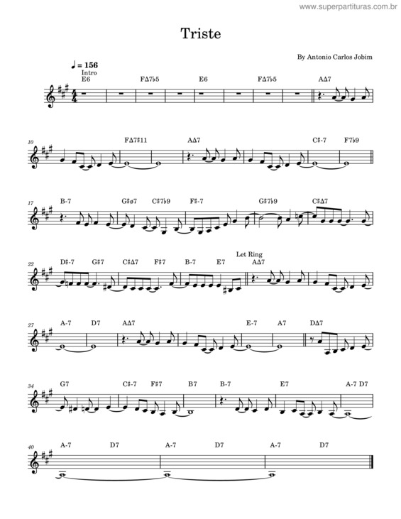 Partitura da música Triste v.19