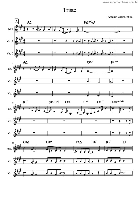 Partitura da música Triste v.23