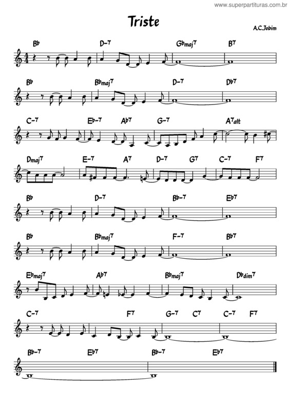 Partitura da música Triste v.24