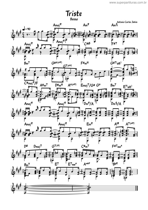 Partitura da música Triste v.25