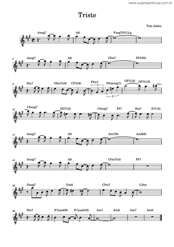 Partitura da música Triste v.26