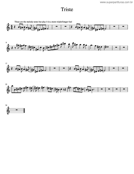 Partitura da música Triste v.27