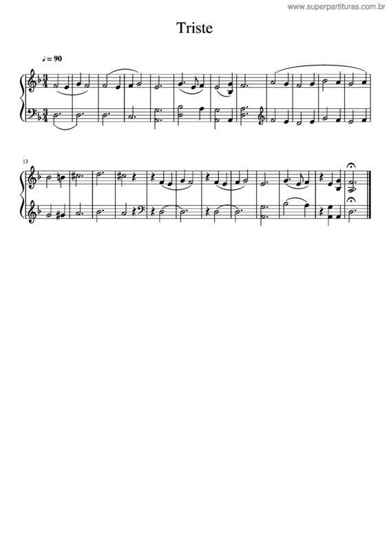 Partitura da música Triste v.30