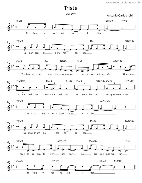 Partitura da música Triste v.31