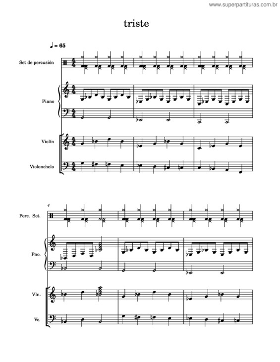 Partitura da música Triste v.34