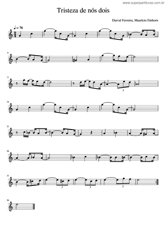 Partitura da música Tristeza De Nós Dois v.3