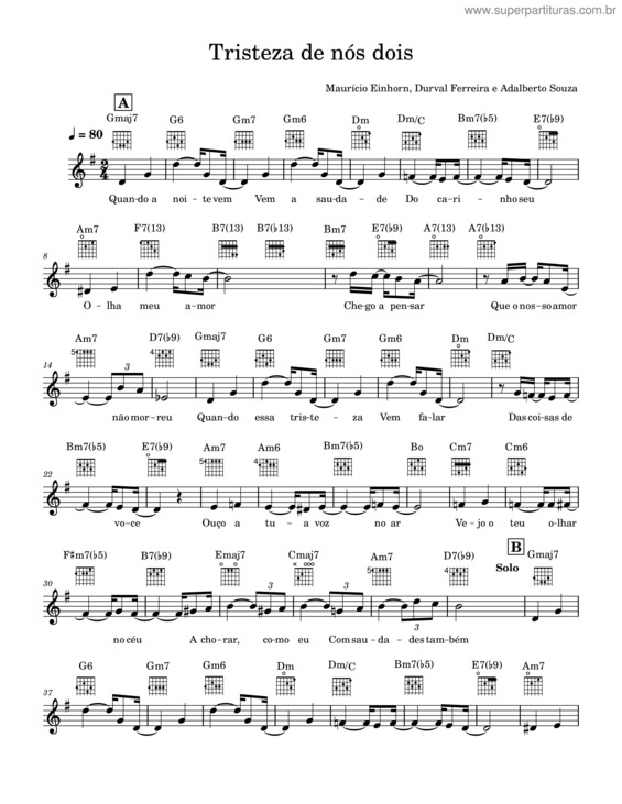 Partitura da música Tristeza De Nós Dois v.4