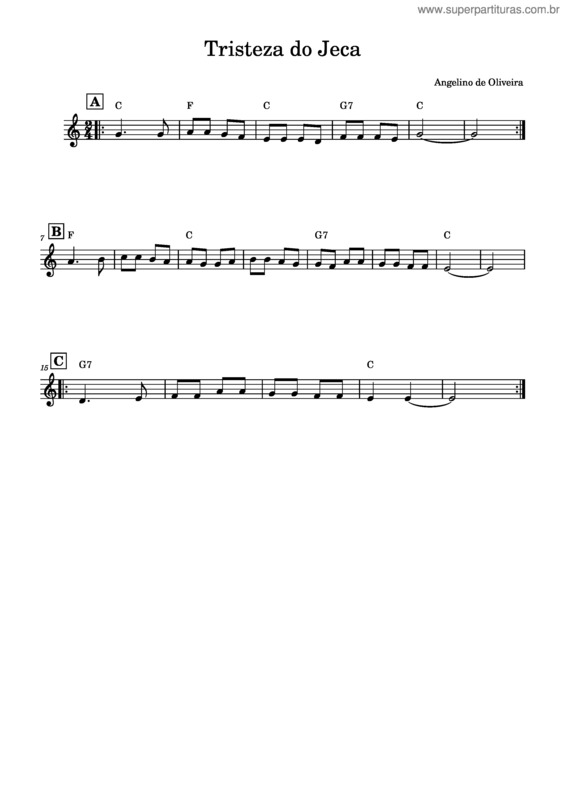 Partitura da música Tristeza Do Jeca v.15