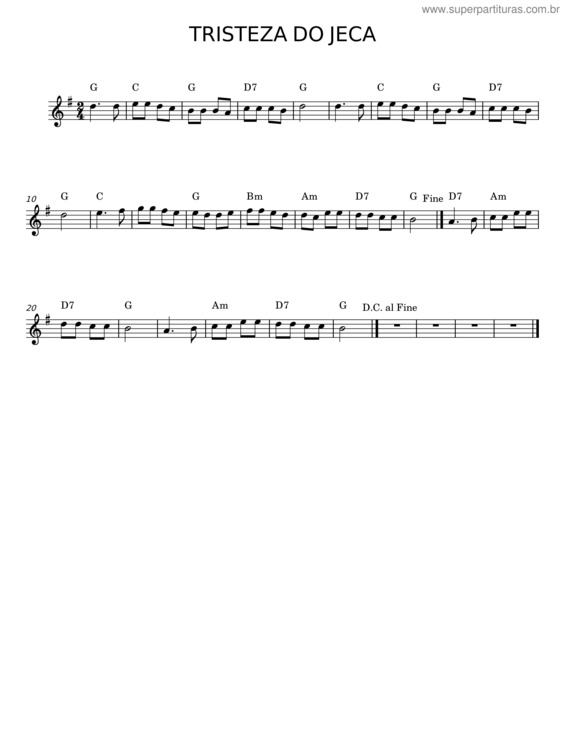 Partitura da música Tristeza Do Jeca v.21