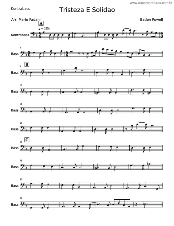 Partitura da música Tristeza E Solidao v.2