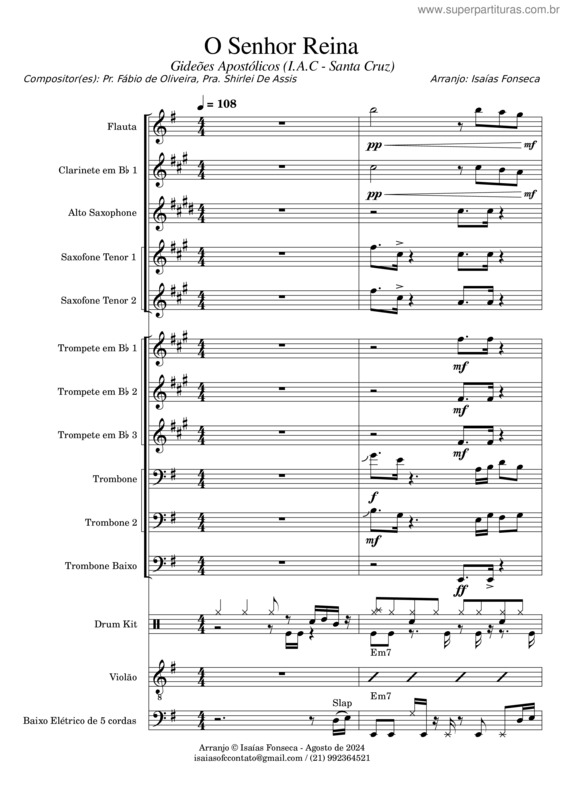 Partitura da música Trombone Baixo