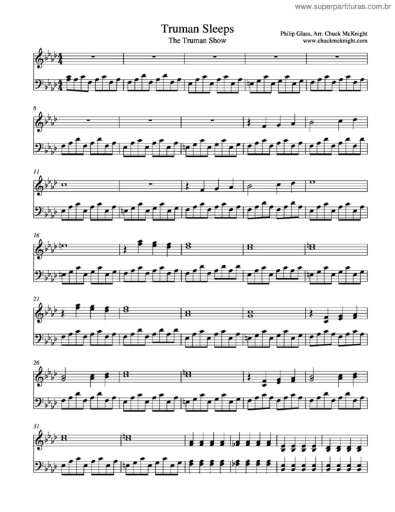 Partitura da música Truman Sleeps v.2