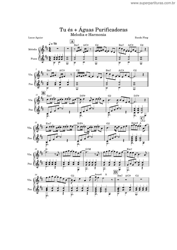 Partitura da música Tu És + Águas Purificadoras v.2