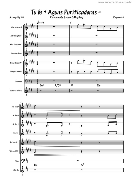 Partitura da música Tu És + Aguas Purificadoras -