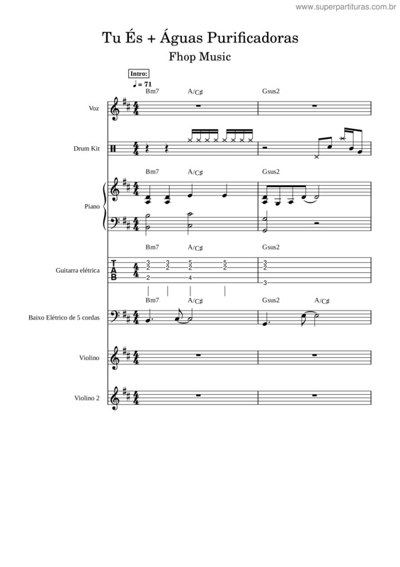 Partitura da música Tu És + Águas Purificadoras v.3