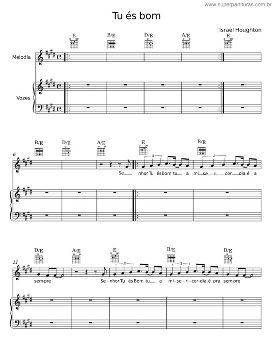 Partitura da música Tu És Bom v.5