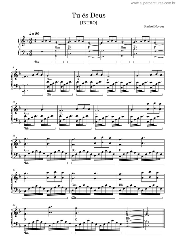 Partitura da música Tu És Deus