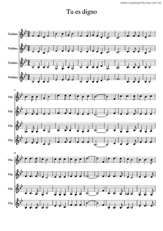 Partitura da música Tu Es Digno v.4