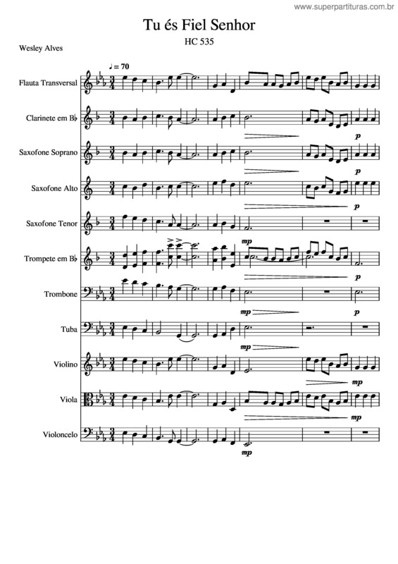 Partitura da música Tu És Fiel Senhor v.10