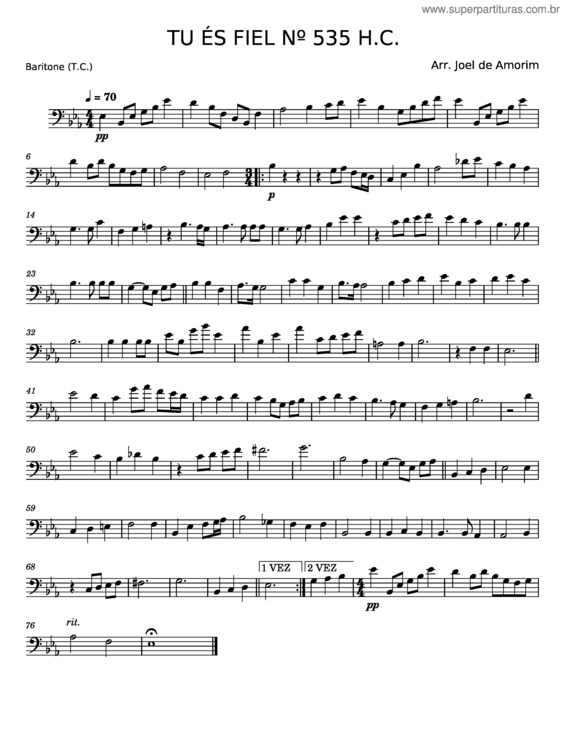 Partitura da música Tu És Fiel Senhor v.13