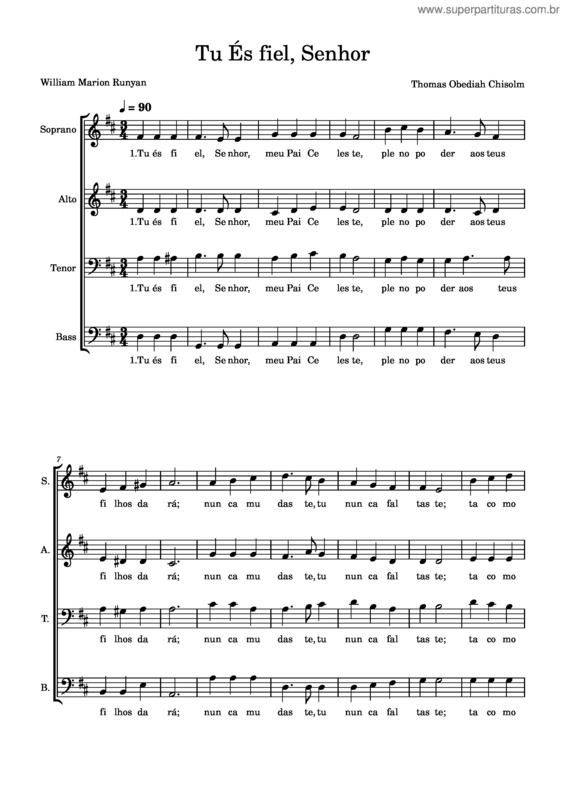 Partitura da música Tu És Fiel Senhor v.9