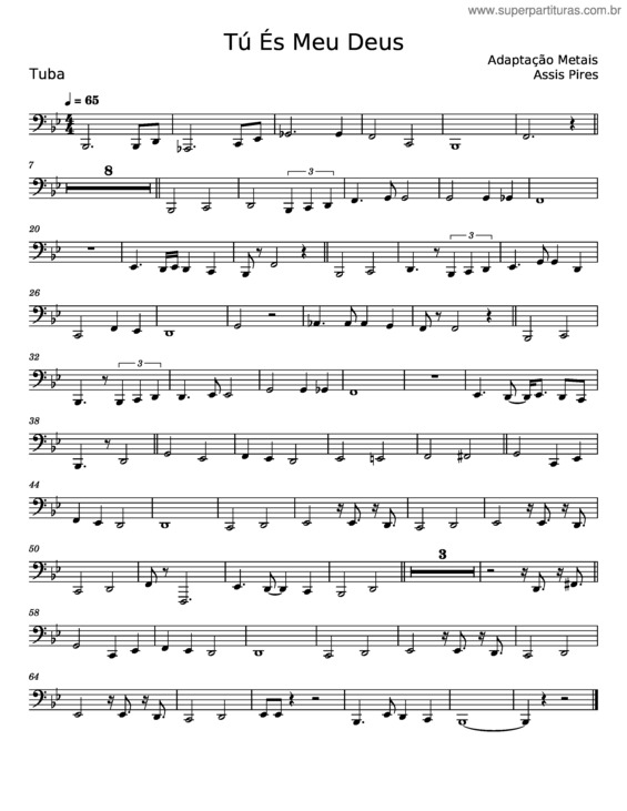 Partitura da música Tú És Meu Deus v.2