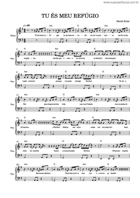 Partitura da música Tu És Meu Refúgio v.3