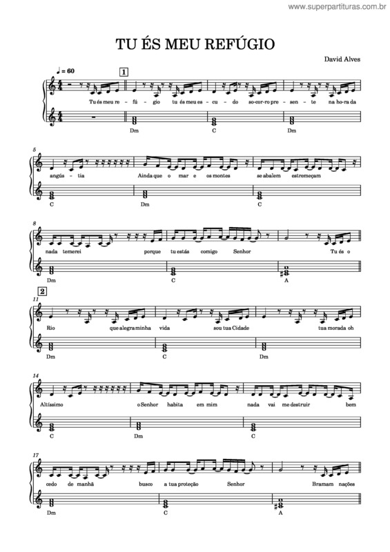 Partitura da música Tu És Meu Refúgio