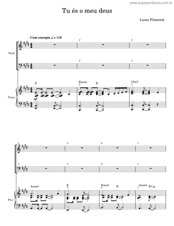 Partitura da música Tu És O Meu Deus v.3