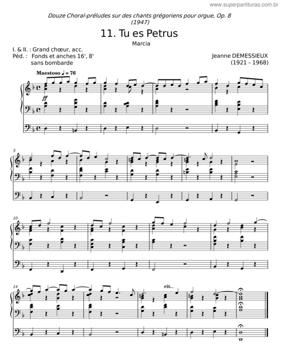 Partitura da música Tu Es Petrus v.11