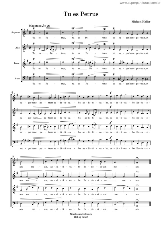 Partitura da música Tu Es Petrus v.5