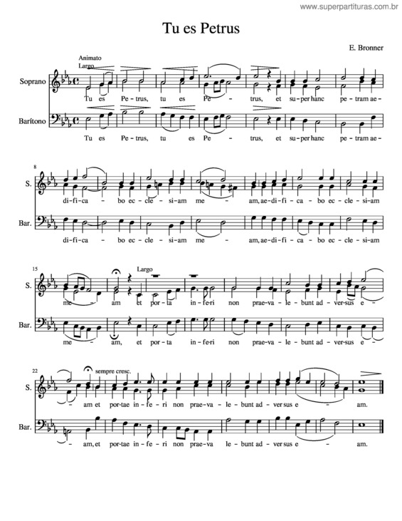 Partitura da música Tu Es Petrus v.6