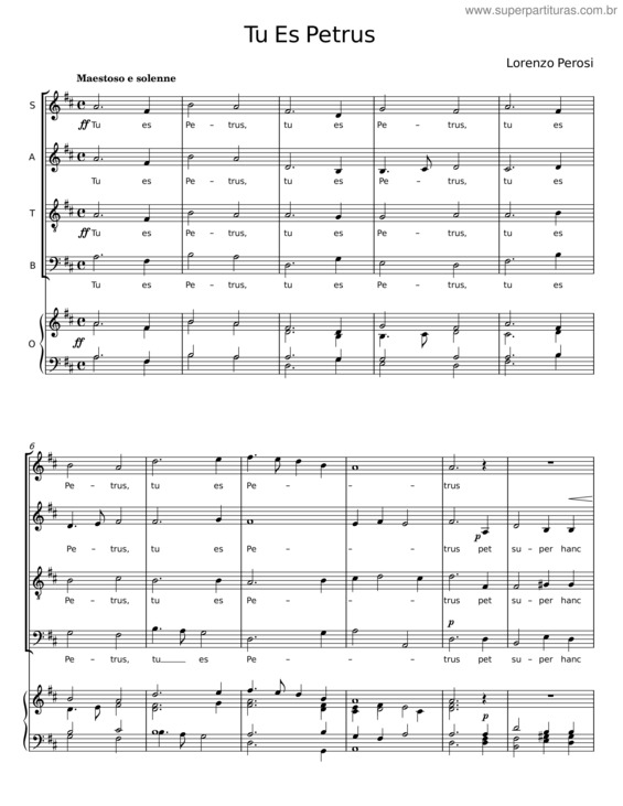 Partitura da música Tu Es Petrus v.7