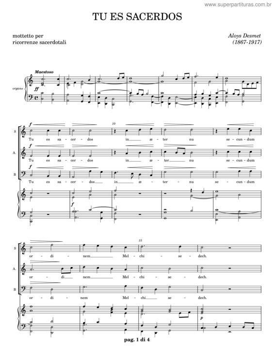 Partitura da música Tu Es Sacerdos v.5