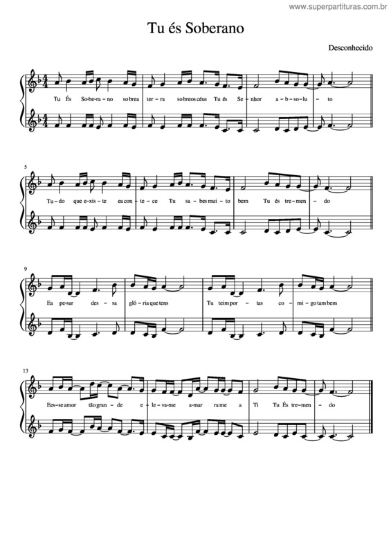 Partitura da música Tu És Soberano v.4