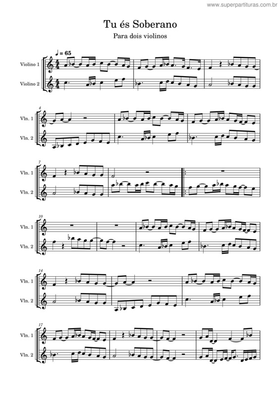 Partitura da música Tu És Soberano v.5