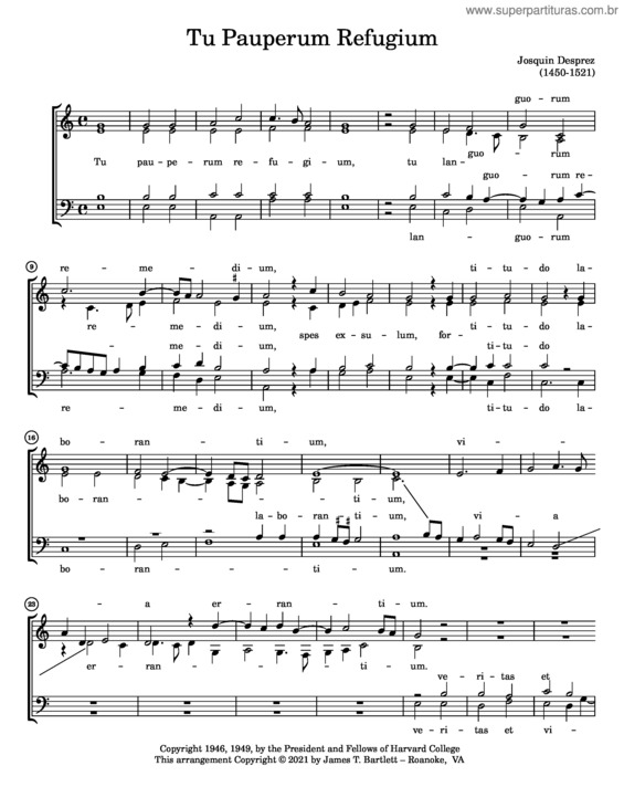 Partitura da música Tu Pauperum Refugium