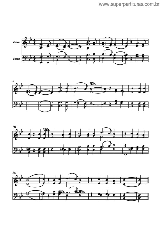 Partitura da música Tu Presencia, Padre Amante, Invocamos – Himnario Adventista