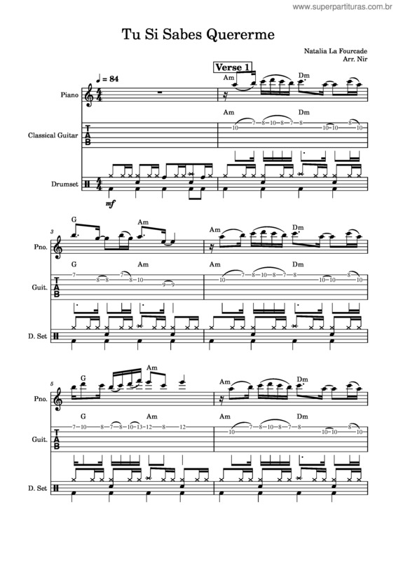 Partitura da música Tú Sí Sabes Quererme v.3